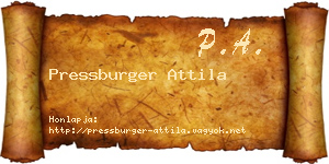 Pressburger Attila névjegykártya